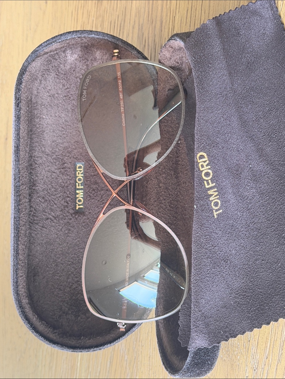 Tom Ford Bronze-Tone Aviator Sunglasses with Brown Gradient Lenses